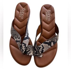 Franco Sarto Darious Slide Sandals Women's Size 8.5M Snakeskin Print